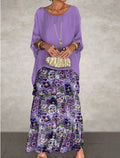 Lila mit Blumen
